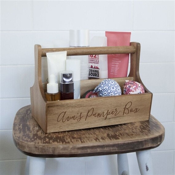 wooden bathroom storage