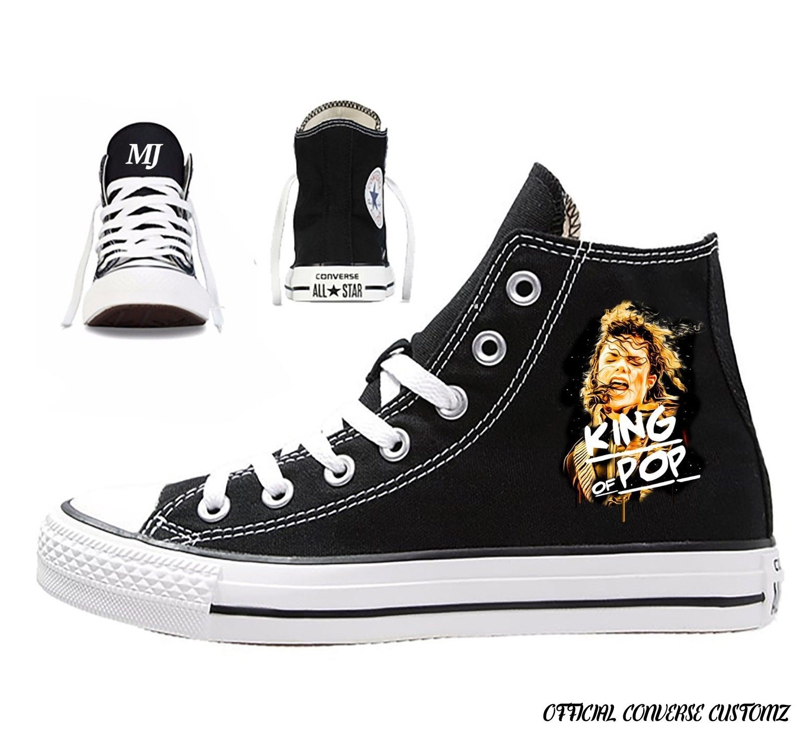 converse michael jackson الغاز michael jackson custom printed converse high tops hi quality art king of pop print الغاز