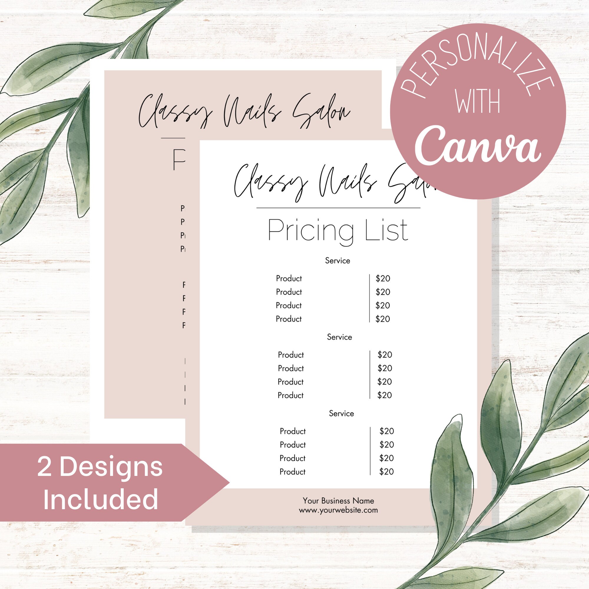 Pricing List Template, Canva Templates for Small Business, Business ...