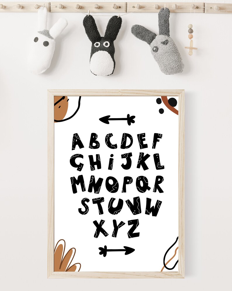Alphabet Wall Art Alphabet Printable Nursery Wall Art - Etsy