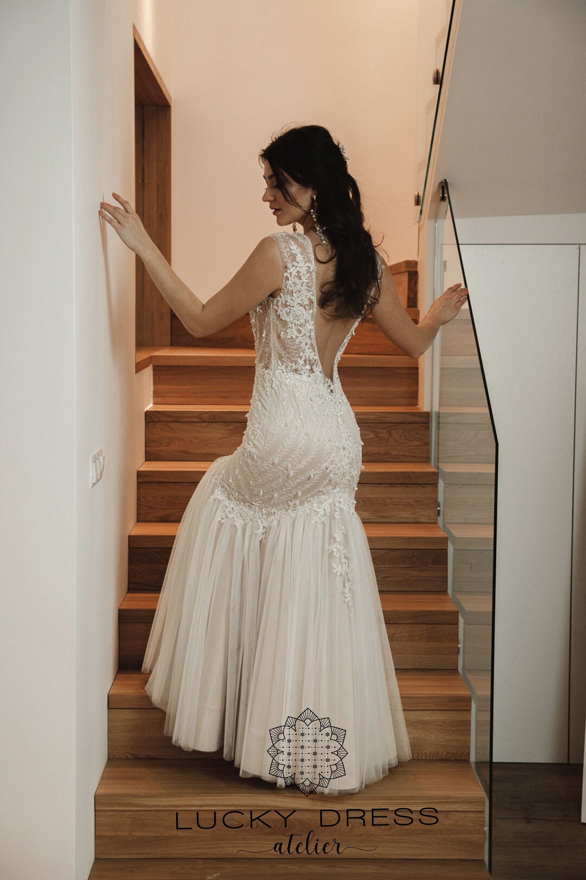 Ready to ship wedding dress US 4 / Beaded wedding dress Sexy | Etsy