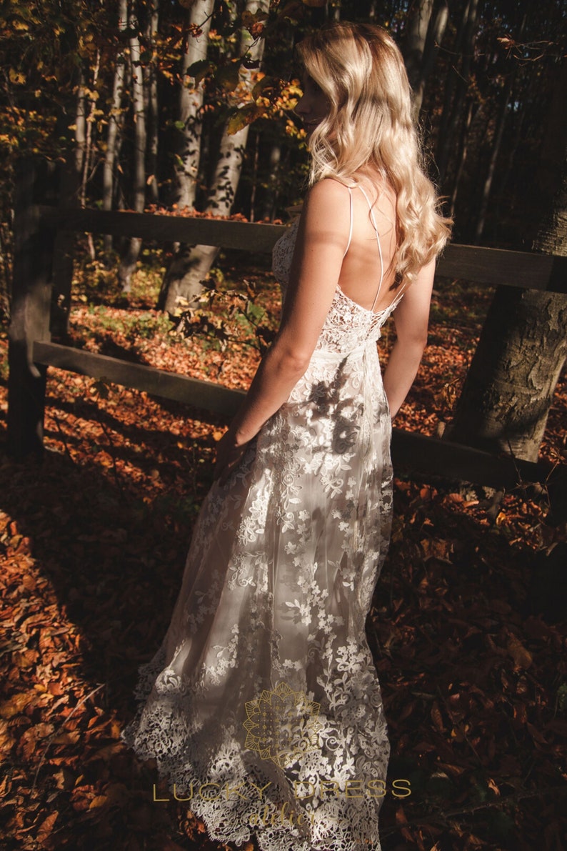 Ready to Ship Wedding Dress US 4 / Floral Lace 3d Wedding Etsy