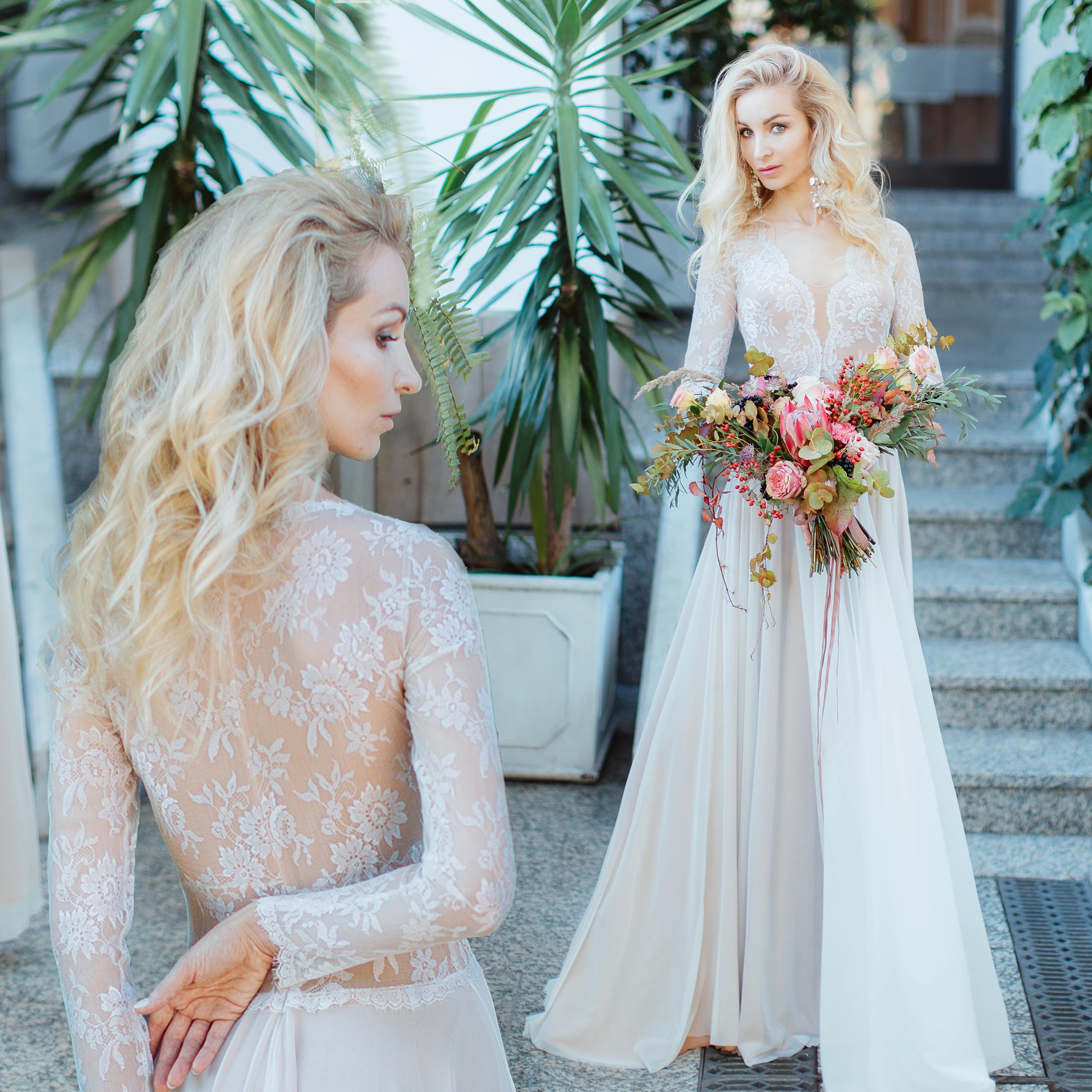 Minimalist Lace Wedding Gown