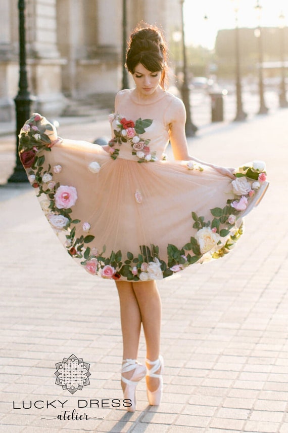 Cocktail Haute Couture Short Dress With 