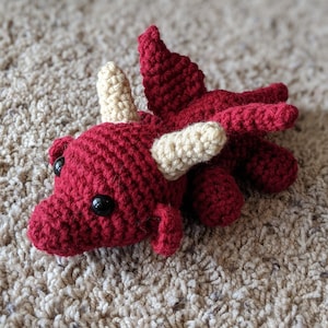 Baby Dragon Plushie, Custom Dragon Amigurumi, Handmade Dragon Plush