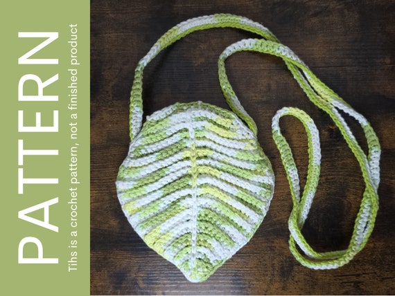 CROCHET PATTERN, Leaf Bag, Belt Bag, Cross Body Bag Pattern, Renaissance Costume Accessory, Leaf Potholder, Cottage Core
