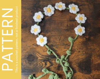 Crochet Flower Crown PATTERN, Cottagecore Floral Headband (Digital PDF)