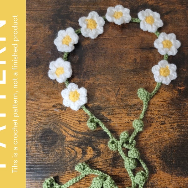 CROCHET PATTERN, Whimsical Flower Crown, Cottage Core Floral Headband, Crochet Wearable, Renaissance Festival Wearable, Daisy, Sunflower