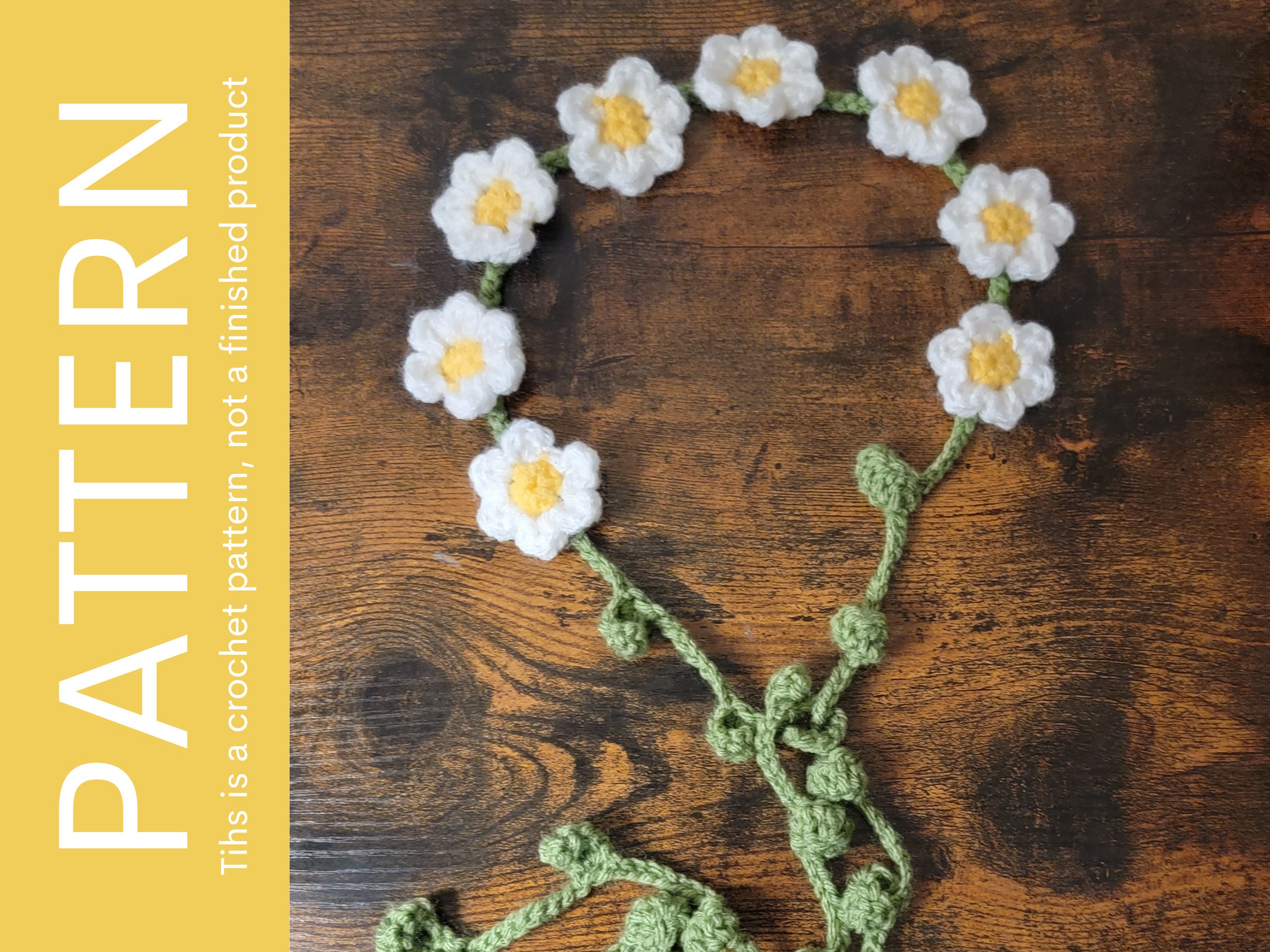 Crochet Flower Crown PATTERN, Cottagecore Floral Headband  display picture 3