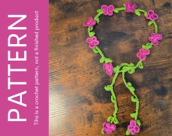 Crochet Butterfly Flower Crown Headband PATTERN (PDF Pattern)