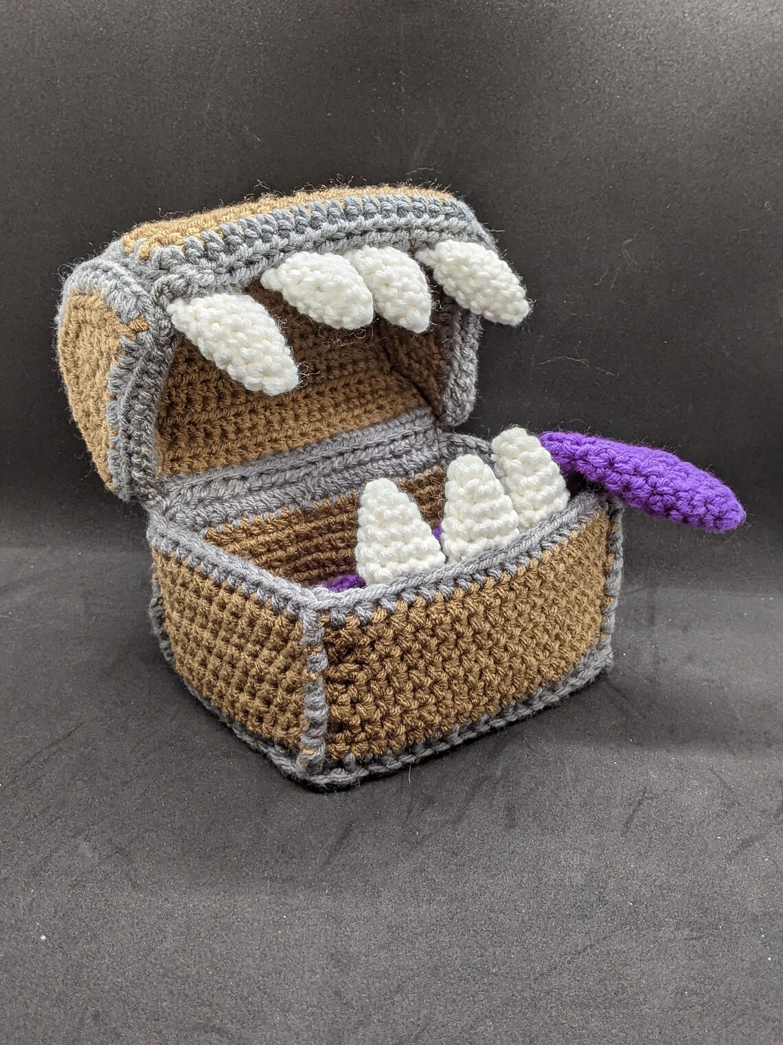 Mimic Plush Crochet Dnd Mimic Dice Storage Box Etsy