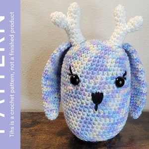 CROCHET PATTERN, Jackalope Mythical Bean Crochet Pattern, Jackalope Amigurumi, Easy Amigurumi Pattern, Mythical Creature, Bunny Plushie