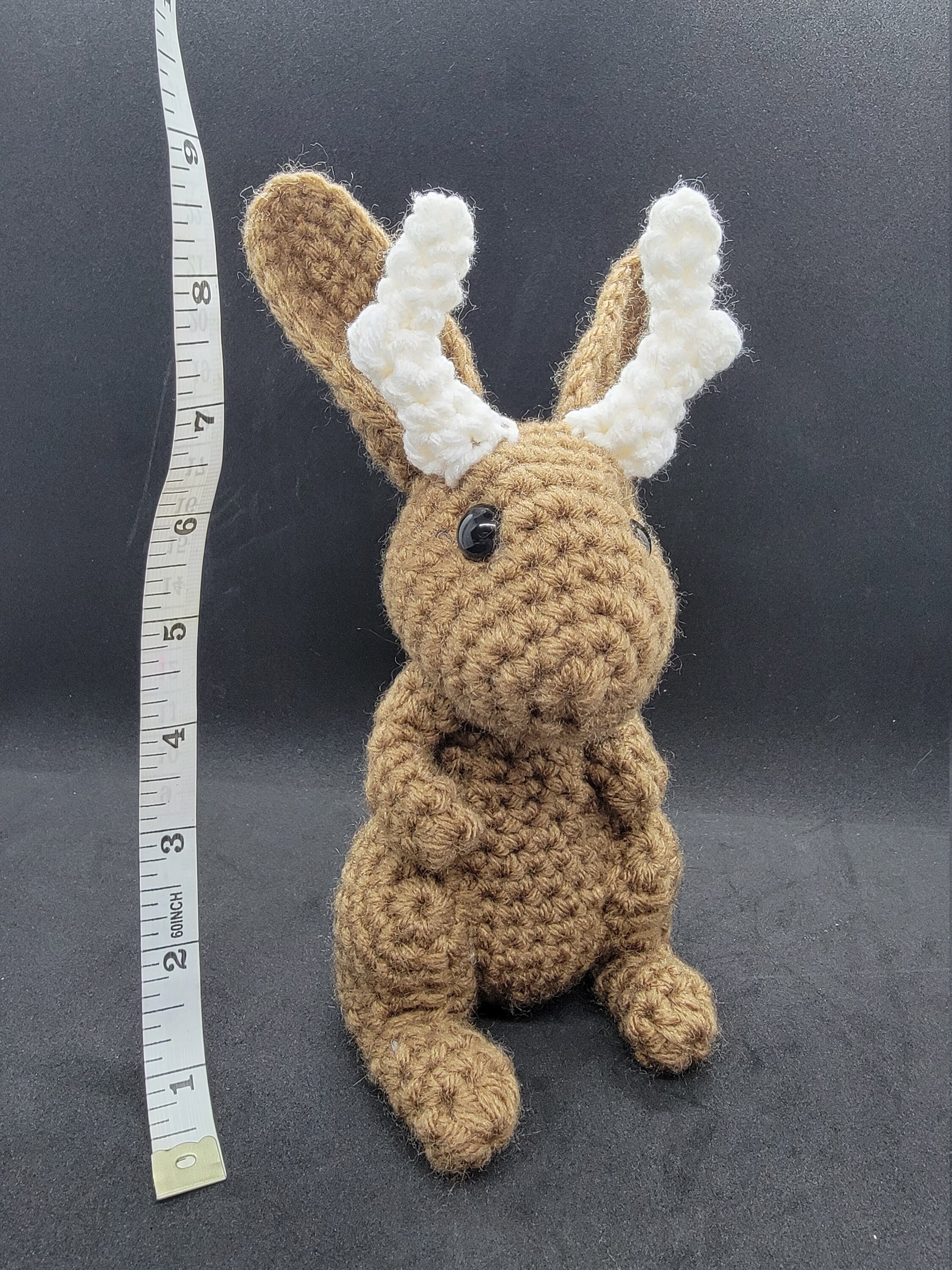 Jackalope Plushie, Crochet Rabbit With Antlers - Etsy