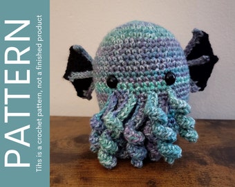 CROCHET PATTERN Cthulhu Plushie, Monster Crochet Pattern, Amigurumi Cthulhu Crochet Pattern, Digital Download