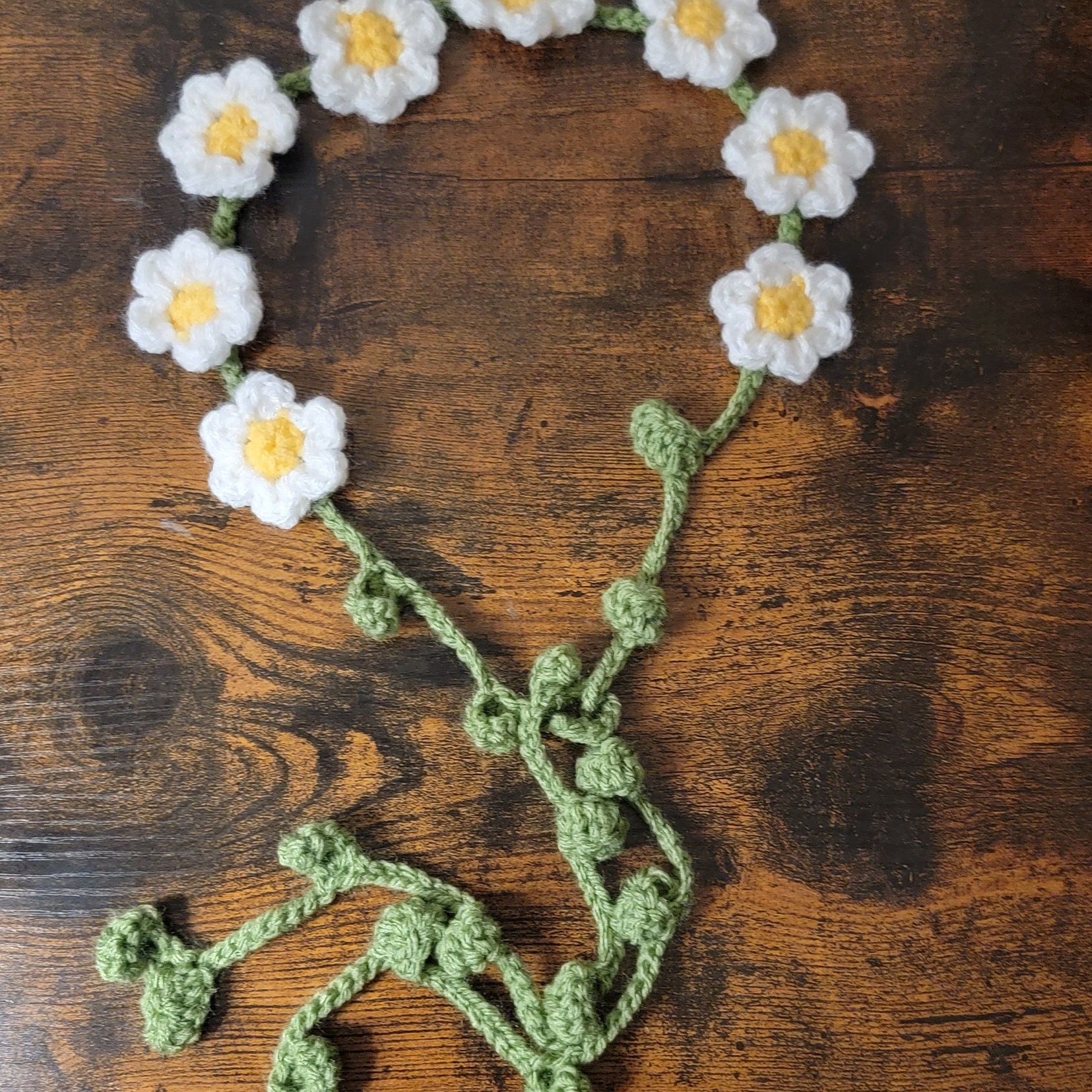 Artisan Handmade Crochet Floral Crown Headband - Electric Cobalt Blue Himmel main image 3