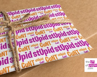 Inappropriately Funny Rude Offensive Swear Words Best Friends Cunt Gift Wrapping Paper
