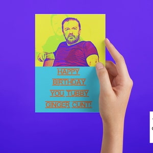 Ricky Gervais After Life happy birthday you tubby ginger cunt | Etsy