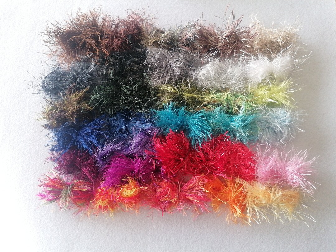 Eyelash Yarn Random Bundle, 10/20/30 X2 Merers Just Eyelash Yarn. - Etsy