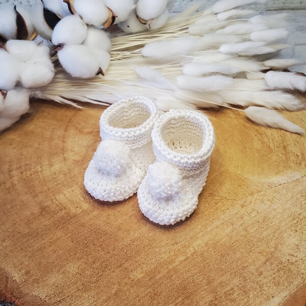 Chaussons bébé en coton au crochet