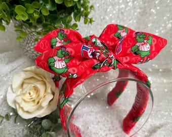 Phanatic Hand-Knotted Headband: Red October Baseball Top Knot