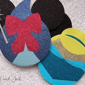 Cinderella, Fairy Godmother inspired sparkly wooden door decor magnets for Disney Cruise
