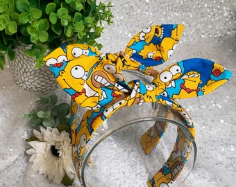 Cartoon Family Hand-Knotted Bow Headband: Retro Hair Accessory