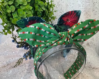 Holiday Garland, Holiday Dancers Headbands: Hand-Knotted Retro Bow, Christmas Hair Accessories