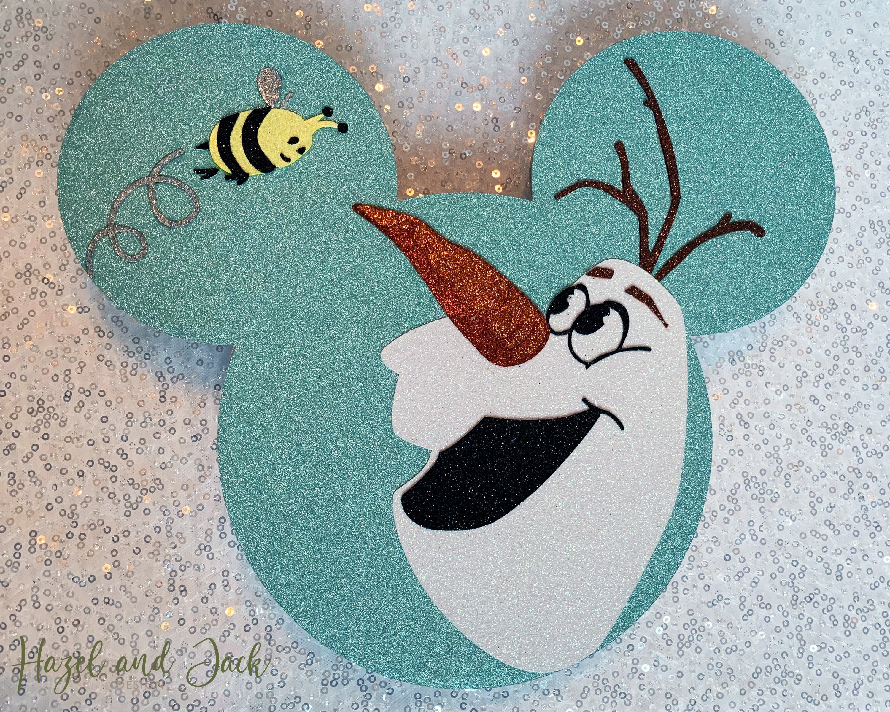 olaf frozen sparkly wooden door decor magnet for disney etsy