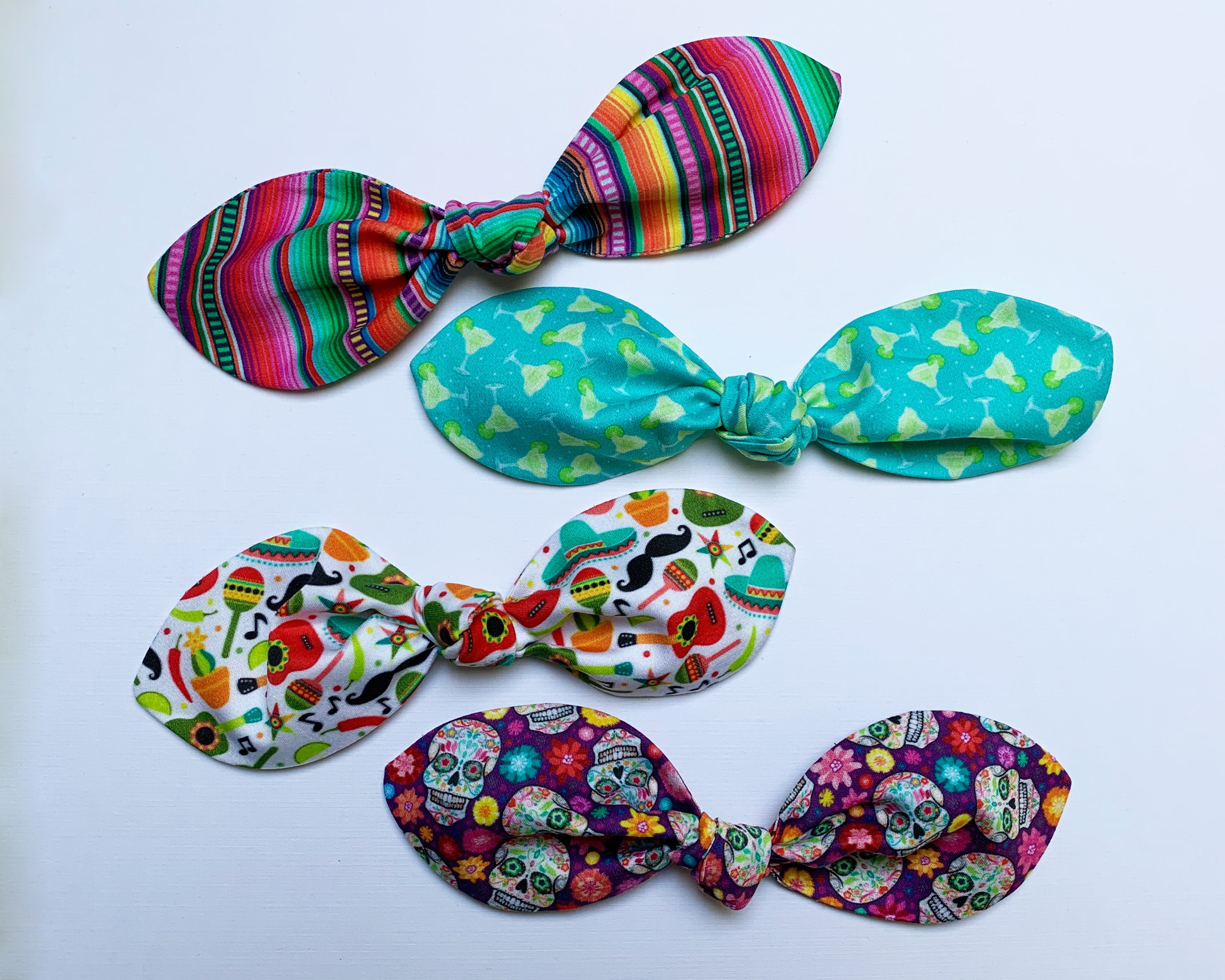 Cinco De Mayo Inspired Hand-knotted Hair Bows. Retro Top Knot. - Etsy
