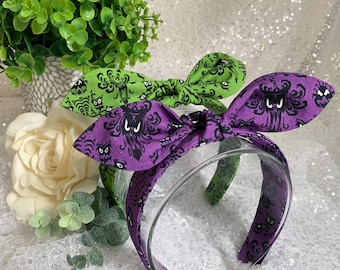 Mansion Hand-Knotted Bow Headband: Theme Park Hair Accessory; Halloween Hair Accessories