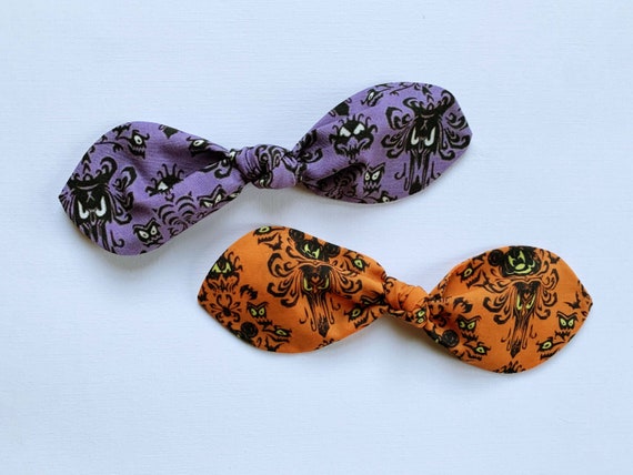 Haunted Mansion Hair Bow: Hand-Knotted Cotton Retro Top Knot