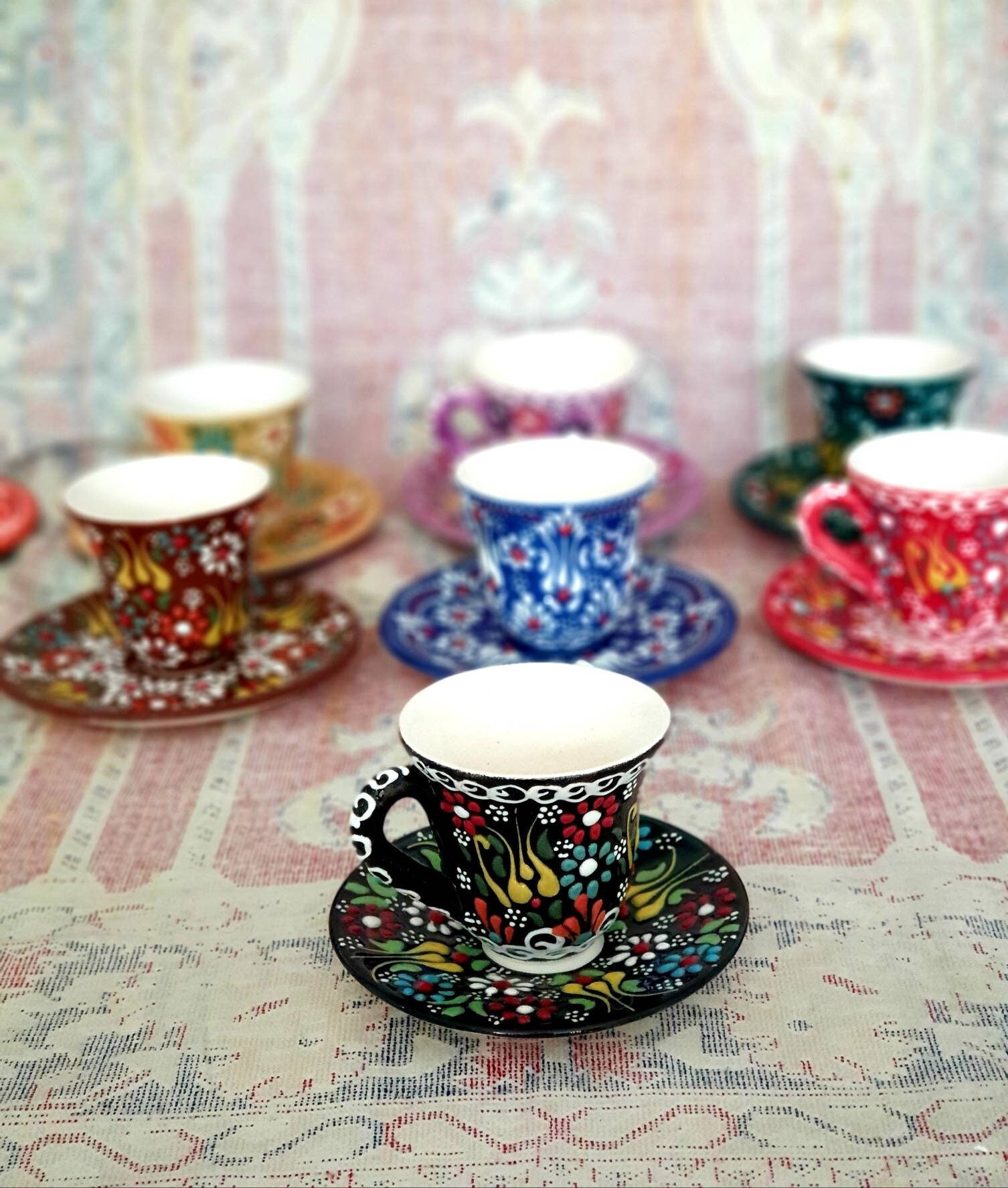 Set de 6 Verres à Cafe en Céramique Artisanale.