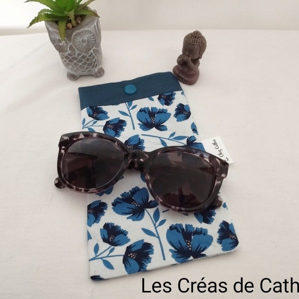 Étui à lunettes "Les coquelicots" , fait mains