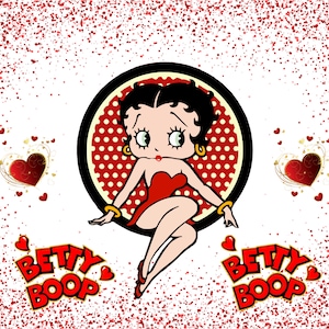 Betty Boop Sublimation PNG tumbler, Red Glitter PNG