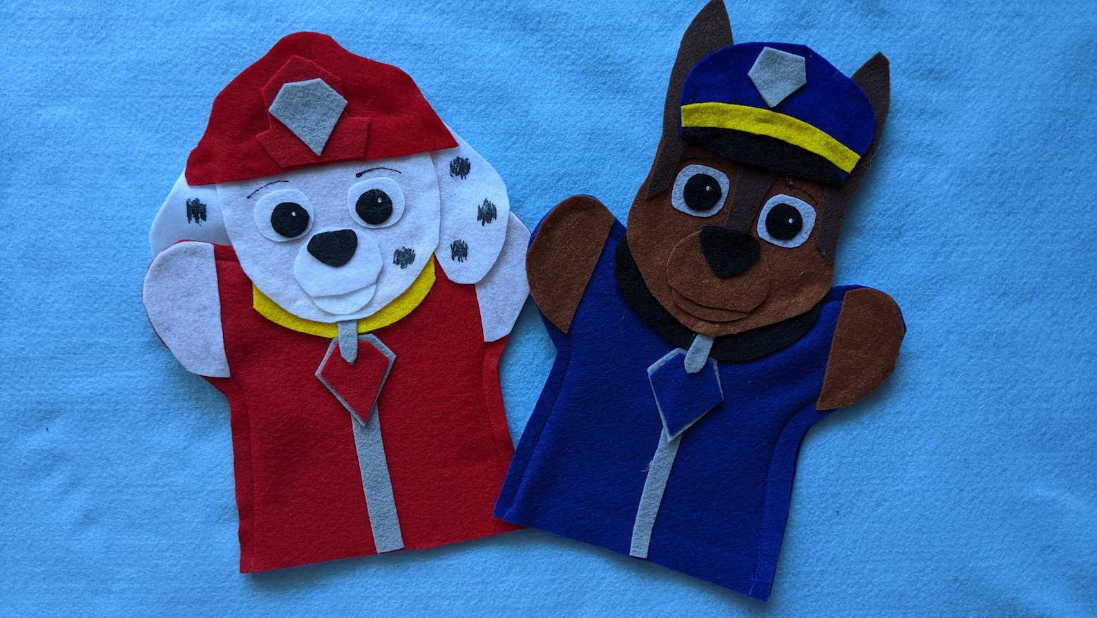 Paw Patrol Felt Set of 7 Hand Puppets Kids Puppets Chase Etsy Canada