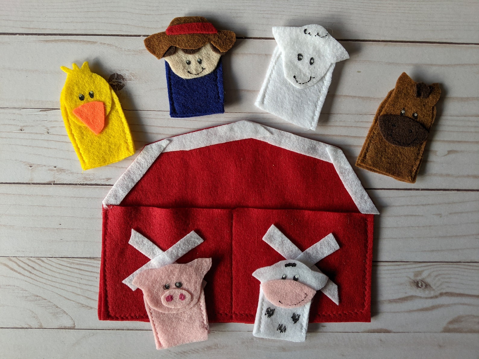 Old Macdonald Old Macdonald Finger Puppets Farm Farm Etsy