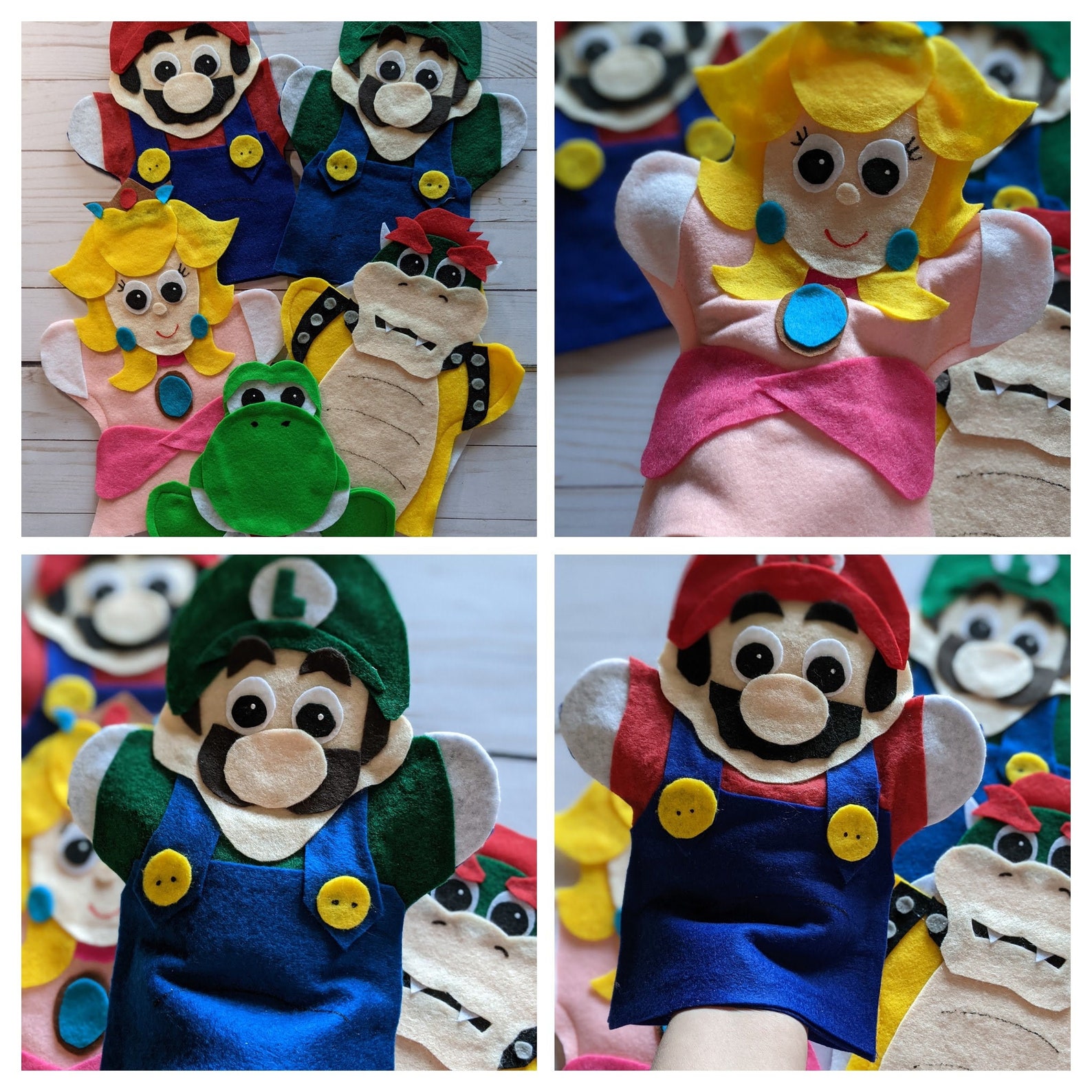 Super Mario Puppets Single Puppet Mario Luigi Princess Etsy