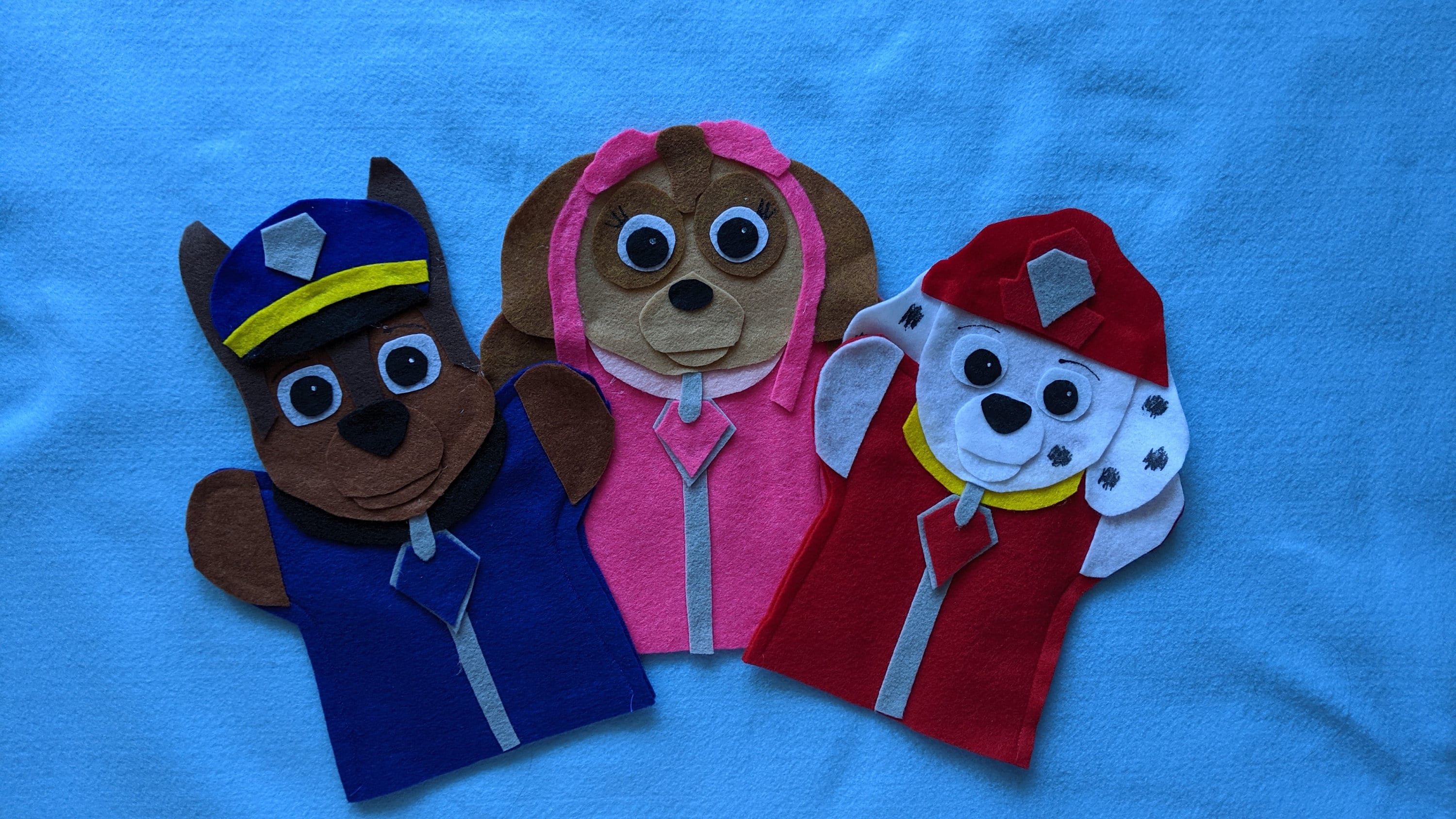 Paw Patrol Felt Set of 7 Hand Puppets Kids Puppets Chase Etsy