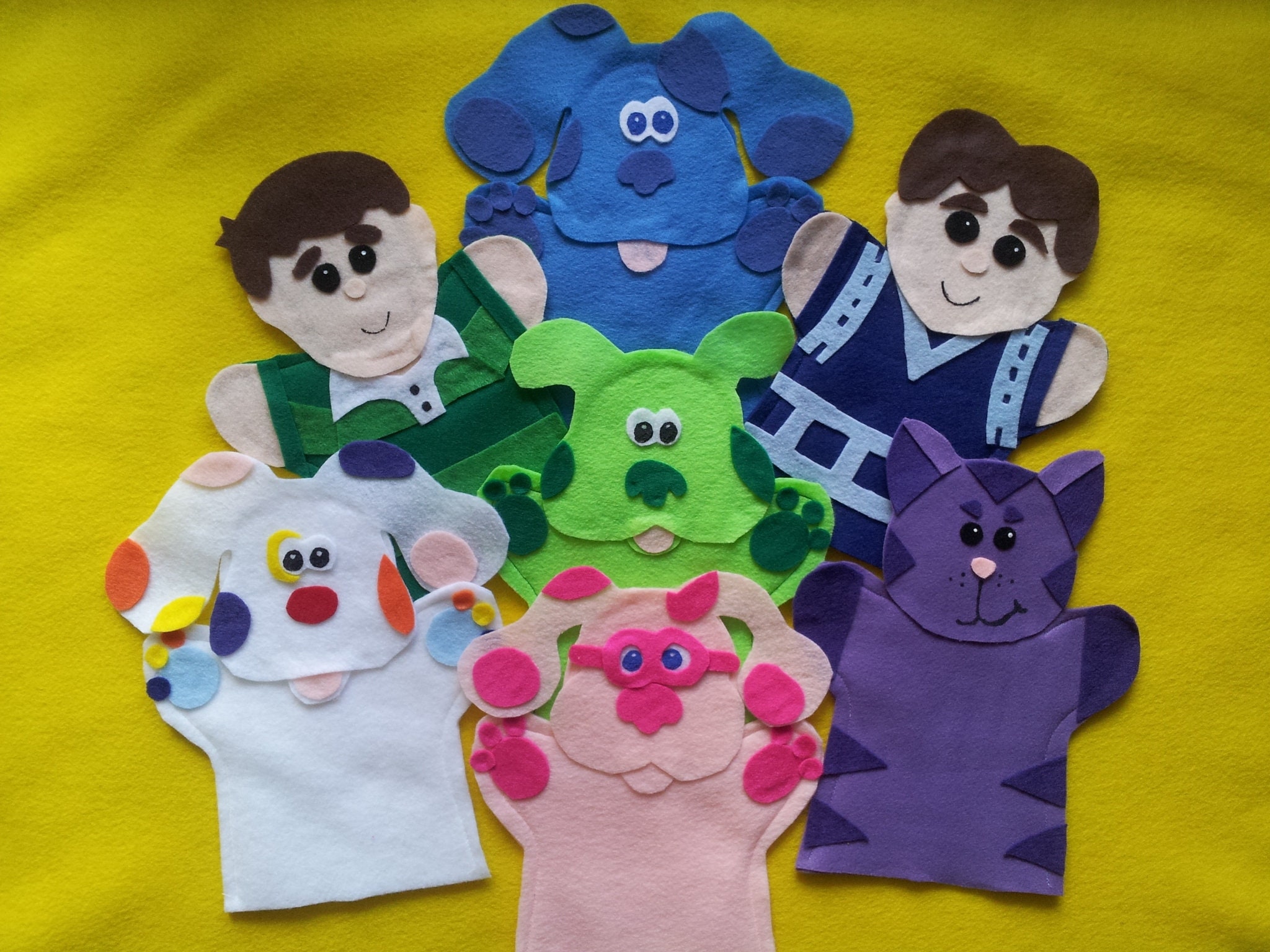 Blues Clues Puppets Set of 7 Puppets Blue Blue Dpg Steve Etsy Australia