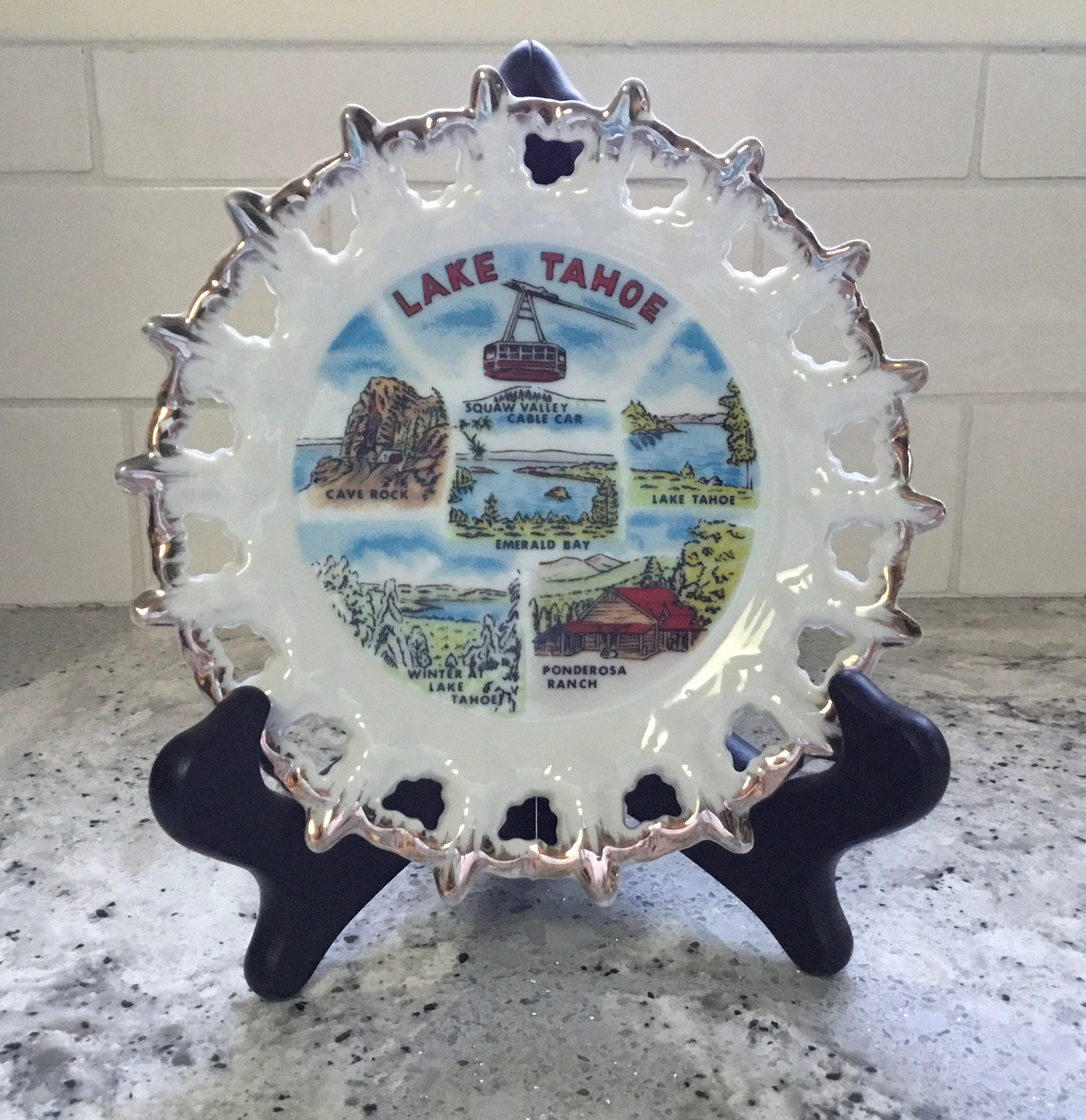 Vintage Lake Tahoe California Souvenir Plate Etsy