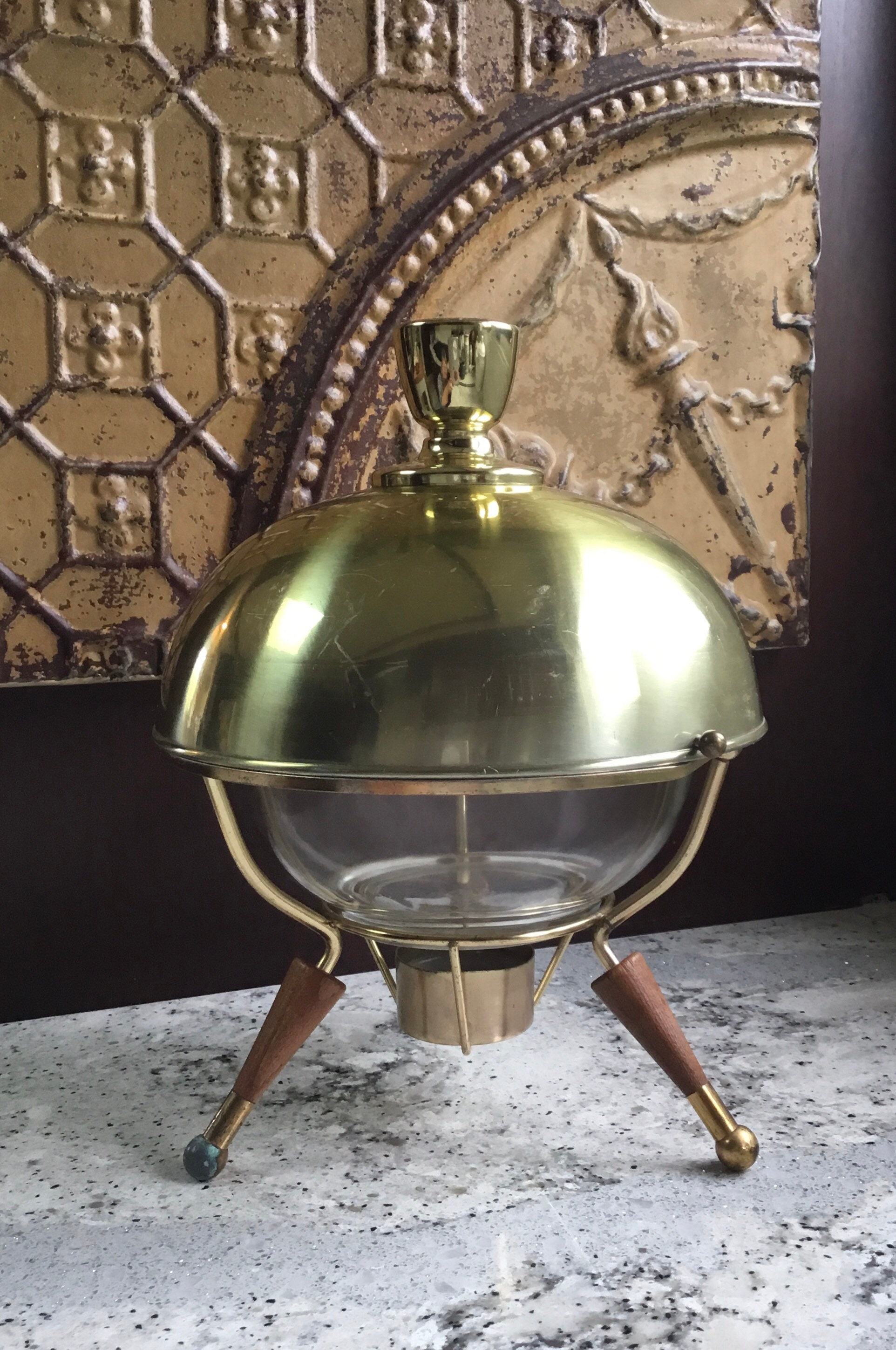 Vintage Mid Century Chafing Dish Pyrex Bowl