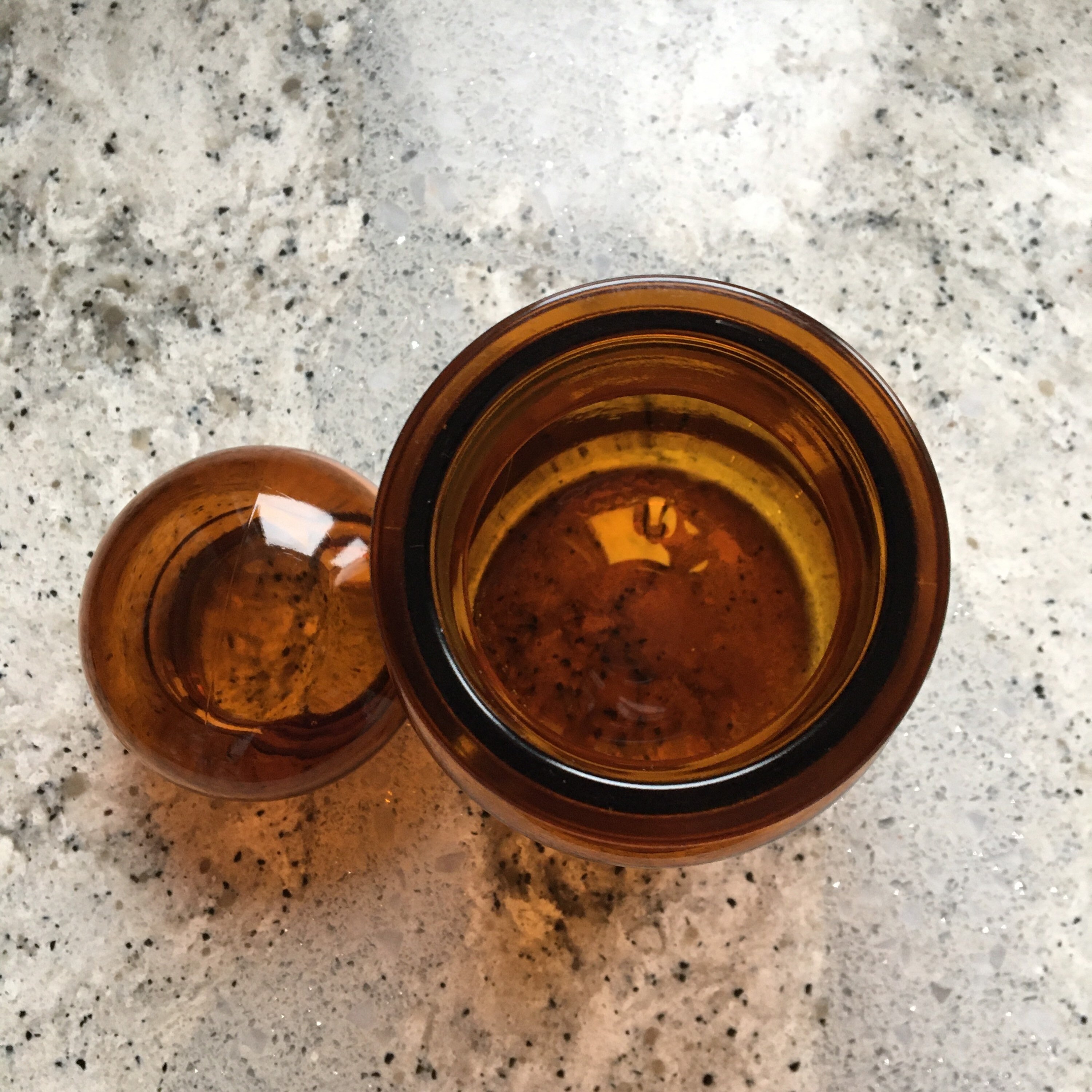 Brown Glass Apothecary Jar Canister Bubble Lid Vintage Etsy