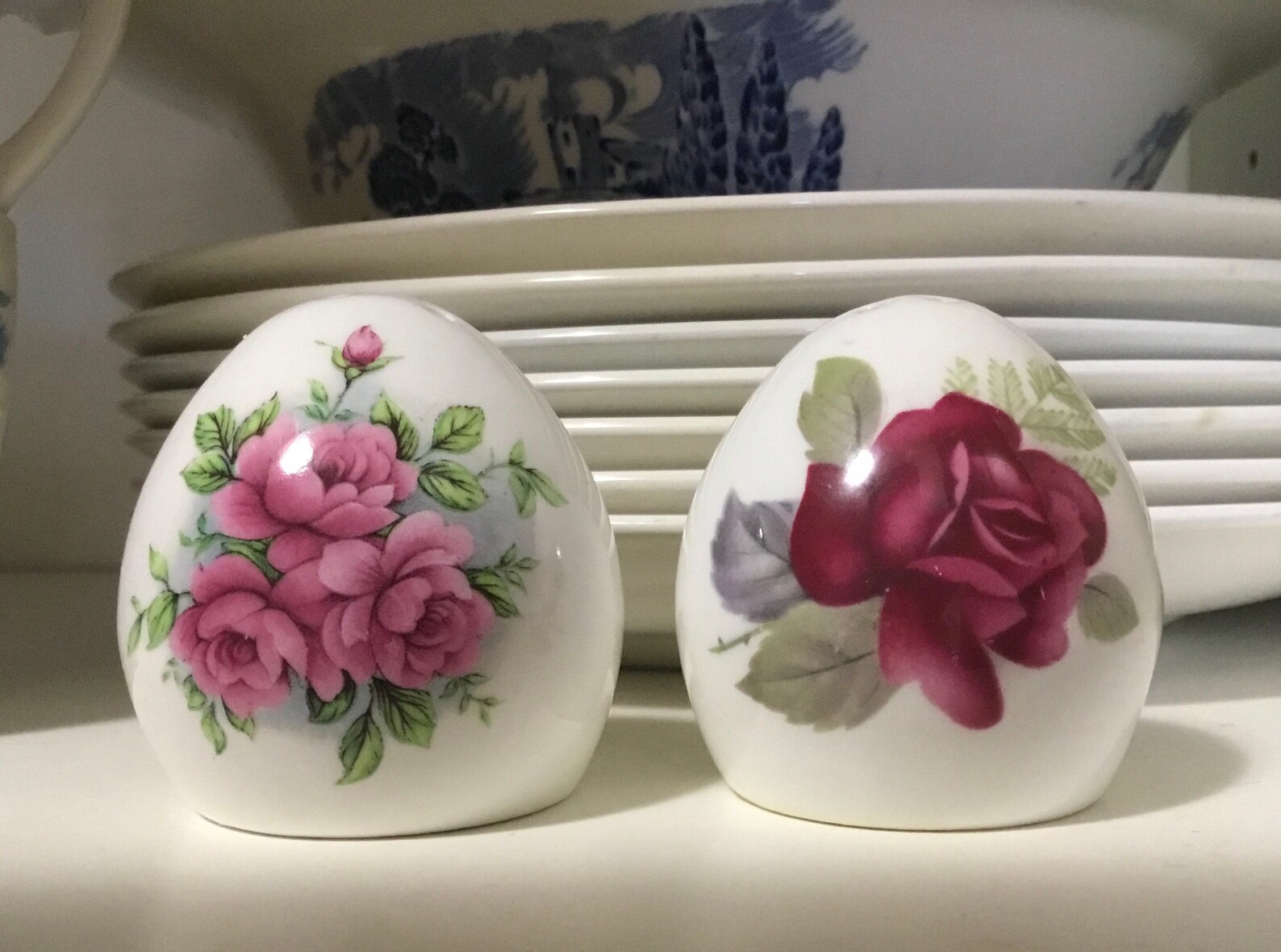 Vintage Salt and Pepper Shakers Egg Shape Etsy