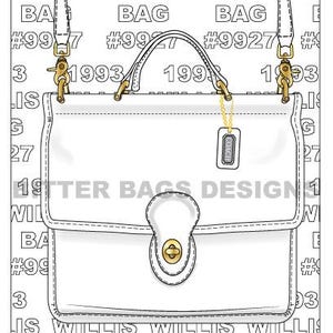 Vintage Coach Willis Bag Coloring Page Digital Download