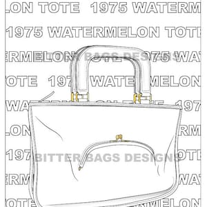 Vintage Coach Watermelon Tote Coloring Page Digital Download