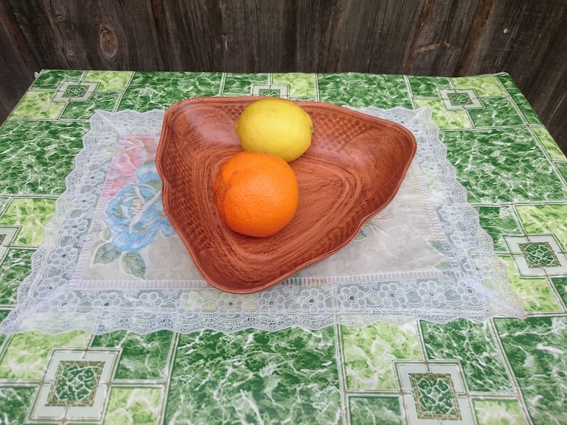Ceramic salad bowl Clay dishes Big Brown Salad Triangular salad bowl Gift for mom for kitchen Handmade Salad bowl Kitchen Clay Eco tableware