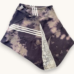Upcycled Adidas Bleached Skirt, Handmade Berlin Style Mini Skirt, Custom Patchwork Skirt, Asymmetrical Streetwear Skirt, Sustainable Fashion