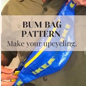 Bum bag pattern, rework pattern, upcycling bum bag pattern, fanny pack pattern, IKEA fanny pack repurposed from clothes