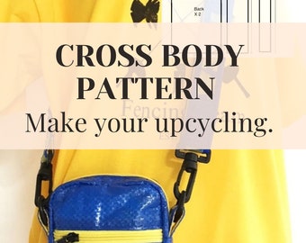Crossbody bag pattern, rework pattern, upcycling pattern, IKEA rework pattern, IKEA crossbody bag patterns, repurposed clothing