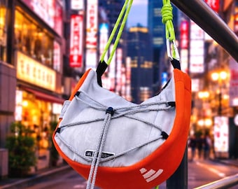 Upcycling adidas cross body bag, rope bag rework, adidas rework, colorful bag, upcycling sport, mountain core
